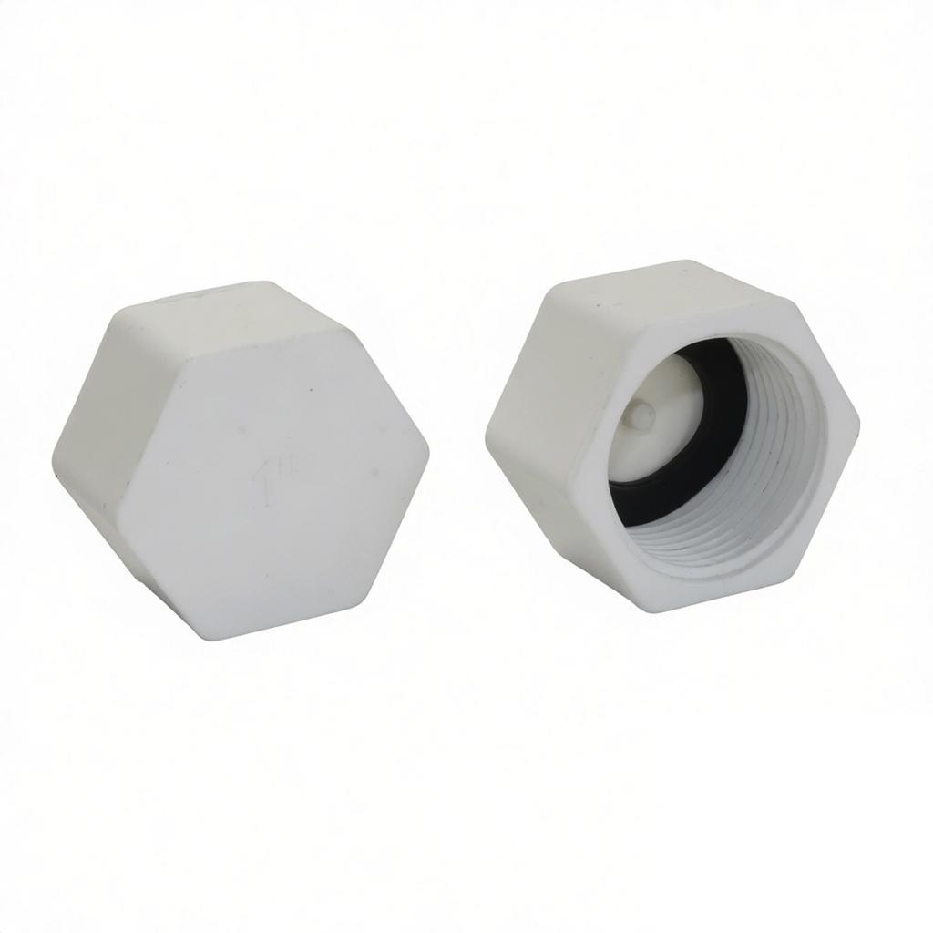 5Pc Plastic 1/2'' 3/4'' 1'' Female Thread End Plug Connector Plumbing Pipe Hexagon Shaped Blocked Caps PVC Tube Sealing Fittings