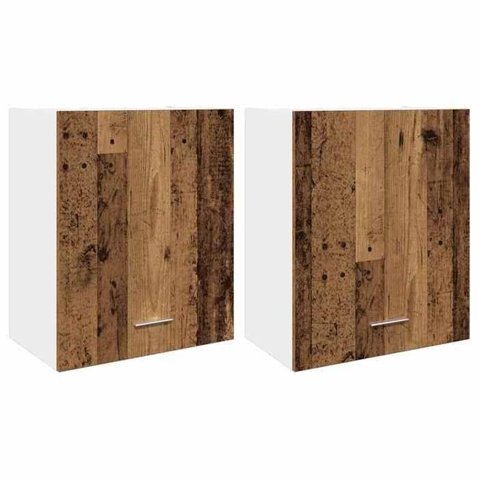 VidaXL Wall Cabinets 2 Pieces "Lyon" Old Wood 50 X 31 X 60 Cm Engineered Wood 856113