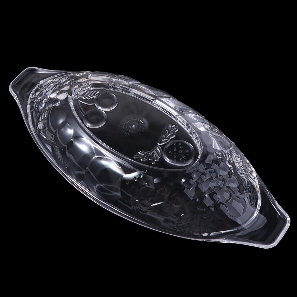2pcs Transparent Boat Shaped Ice Cream Bowl Acrylic Salad Serving Bowl Snack Tray  Hotels
