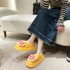Cute cartoon nest shoes 2025 autumn and winter new root cotton shoes thick sole comfortable velvet outer cotton slippers women