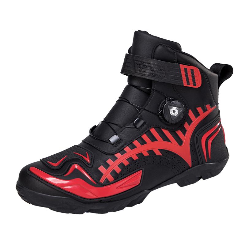 New Motorcycle Boots Men Leather Motos Breathable Anti Slip Wear-Resistant Riders Boots Motorbike Racing Ankle Length Shoes