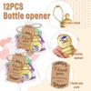 12 Pieces Feeder Keychains Bottle Openers for Baby Shower Souvenirs with Thank You Label Handmade Gift for Guests