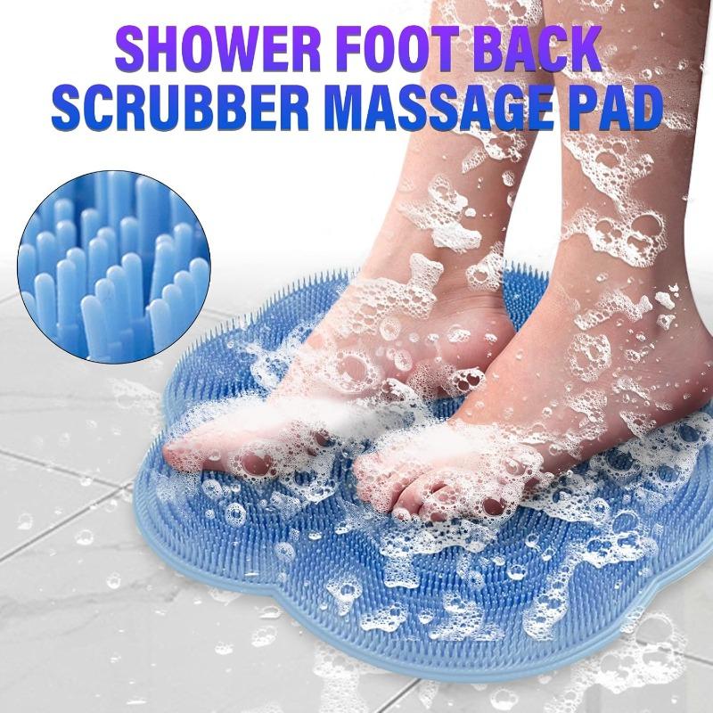 Silicone Rub Back Brush Bathroom Non-slip Wash Foot Pad Massage Shower Mat with Sucker Bath Massage Foot Exfoliating Brush Pad