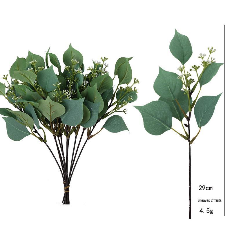 Artificial Green Eucalyptus Leaf Branch - Bodhi Leaf and Flower Arrangement Decor