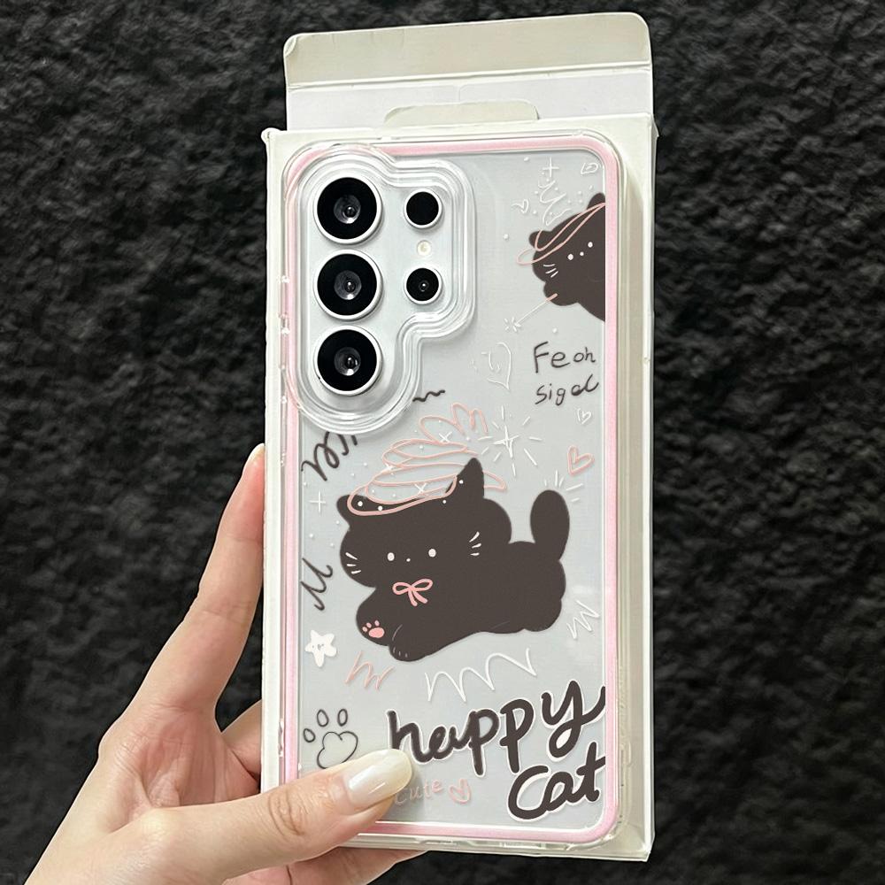 Flower Cat Phone Case For Samsung A17 A37 A16 A07 A57 A56 A53 A25 A34 A35 A55 A06 A05 S26 Ultra S25 S24 S23 TPU Shockproof Cover