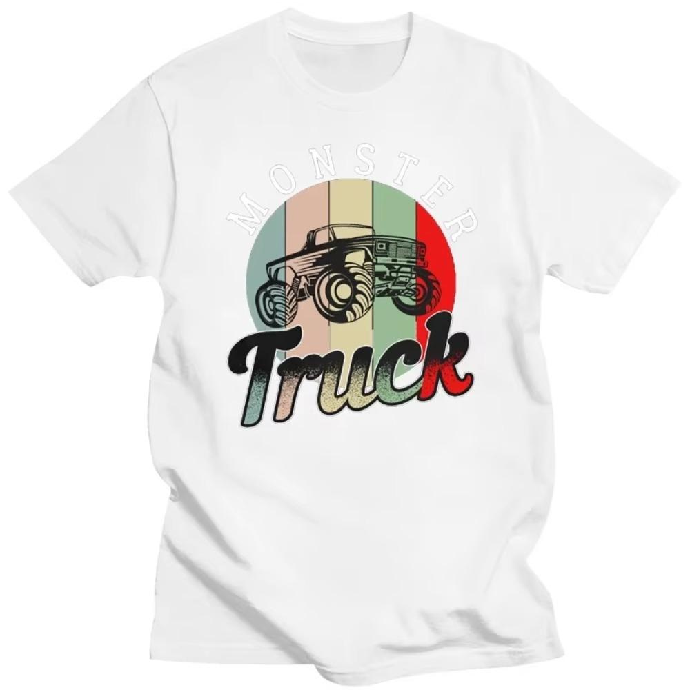 Monsters Truck Retro 80s T Shirt Kawaii Euro Size S-3xl Loose Create Summer Style Cotton Authentic Outfit Shirt