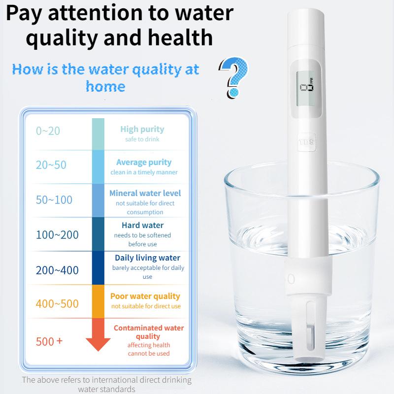 TDS Wasserqualitätsprüfstift Hochpräzises Haushaltsprüfgerät Trinkwasseranalysator Prüfstift