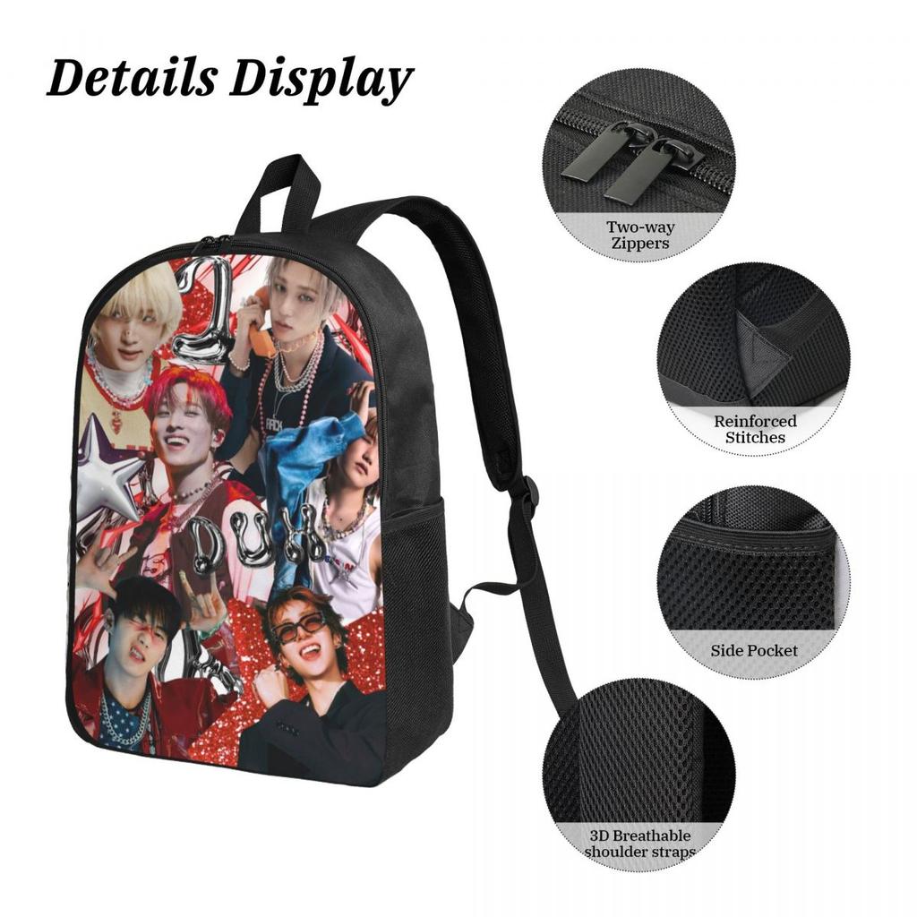 DUH! P1Harmony Kpop Kids Backpack Lunch Box Pencil Boxes for Boys Girls Kindergarten Backpacks Kawaii School Bag Bookbag Set