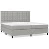 3142121 vidaXL Divan Bed with Mattress Light Grey 200x200cm Fabric