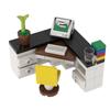 Scrivania ad Angolo per Computer Ufficio Classico Blocchi da Costruzione Giocattoli Collezione Bambini Souvenir Regalo Gioco di Finzione Decorazione Ragazzo Ragazza Città MOC