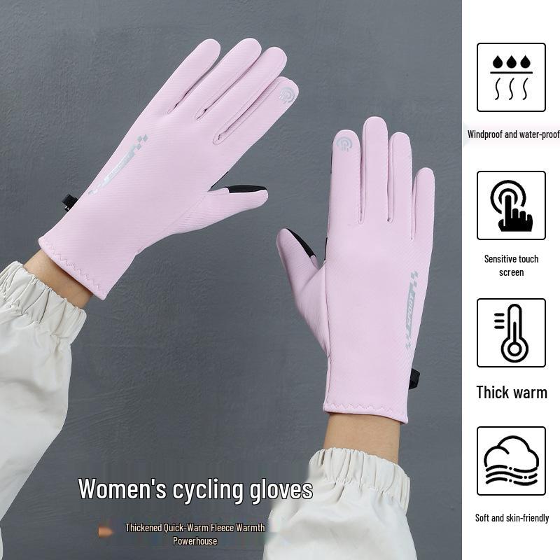 Unisex Waterproof Windproof Touchscreen Winter Gloves for Cycling, Driving, and Riding - Warm Velvet Lining for Cold Weather