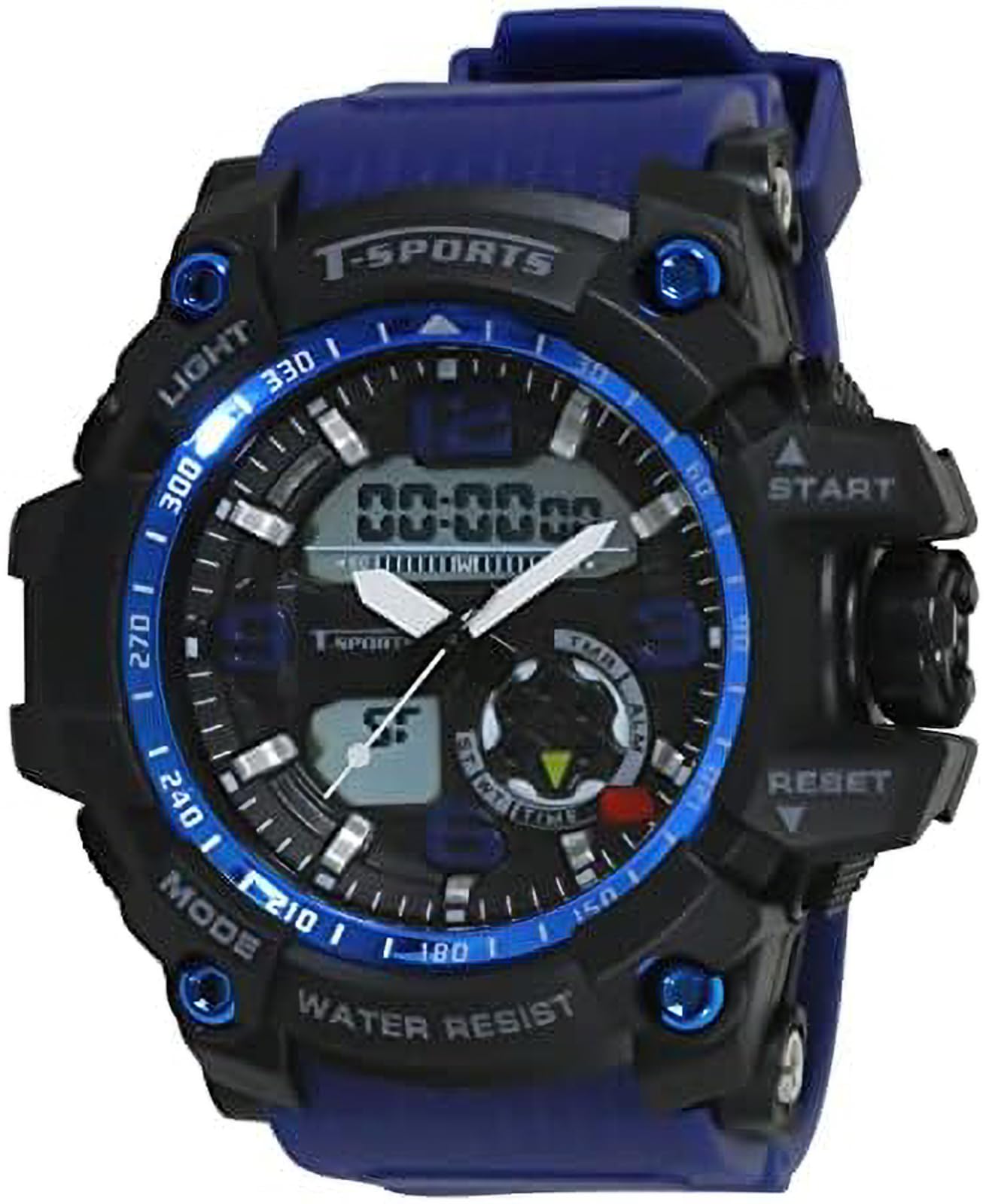 

[Clefa] Digital Ana Men s Watch Waterproof Stopwatch Urethane Belt Black TS-AD095-BL