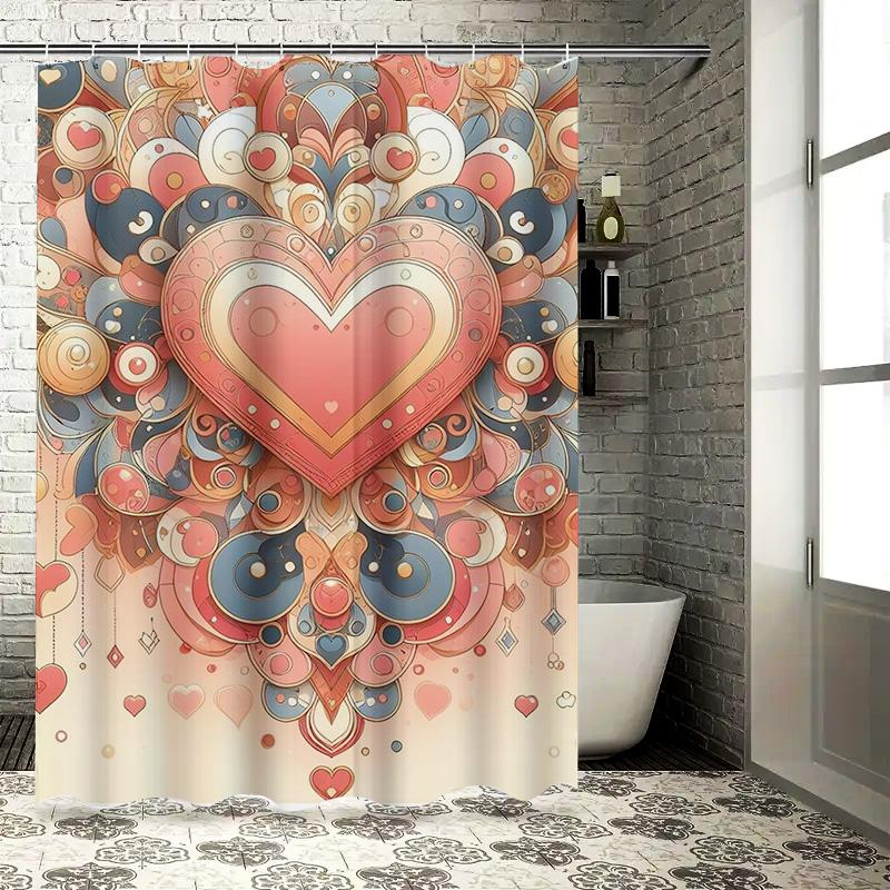 Colorful Heart Shower Curtain - Modern Bathroom Decor