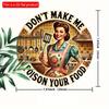 2d Flat 20*20cm, Vintage Kitchen Logo "Don't Make Me Poison Your Food" Wooden Mural for Home, Restaurant, Bar, Cafe, Garage, Dining Area