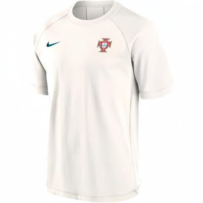 Portugal Reise Logo Gesticktes Muster Gerippter Rundhalsausschnitt Kurzarm Fußballshirt Herren Tops Sail FJ7392-133