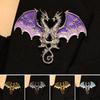 Tohovedet Dragedesign Broche, Gradient Emalje Galvaniseret Finish Sikkerhedsnål, Farvebestandig Broche til Jakkesæt Frakker Tasker