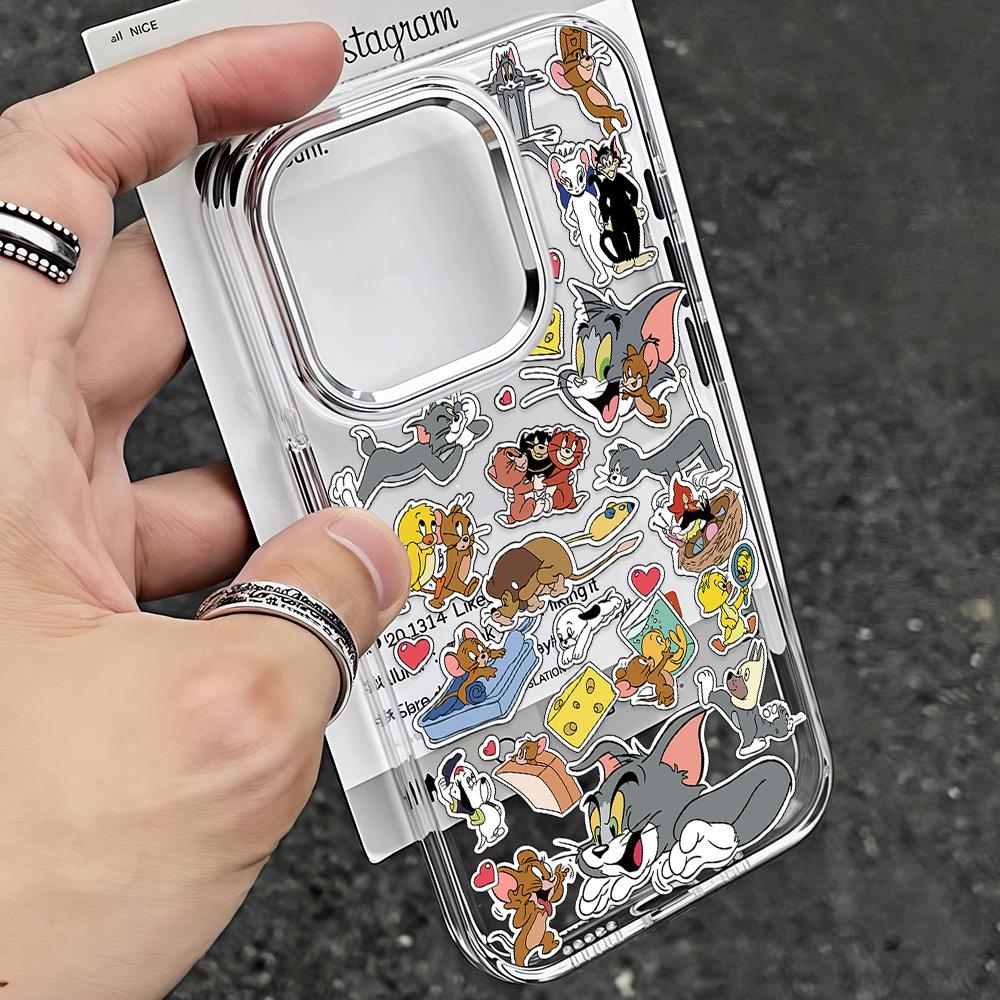 Cartoon T-Tom And J-Jerry Cute Phone Case For Samsung Galaxy A56 A36 A26 A55 A35 A16 A54 A34 A25 A24 A15 A14 A73 A53 A33 4G 5G