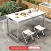 Portable Aluminum Folding Table for Outdoor Dining and Market Stalls - Adjustable and Compact