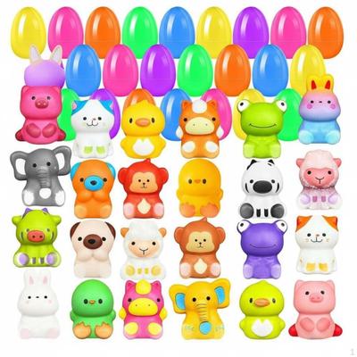 24 Pieces PreFilled Easter Eggs with Squeezable Toys Super Soft Filled Sensory Play Slow