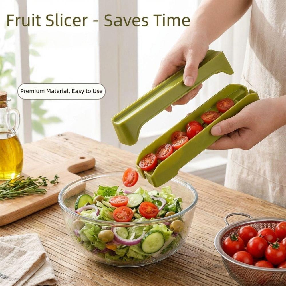 Easy Clean Manual Tomato Slicer Non Stick Food Grade Tomato Cutting Guide Plastic Fast Cutting Tomato Split Tool Small Fruit