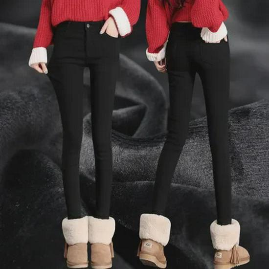 Spring & Autumn 2023 Women's High Waist Skinny Black Leggings: Slim, Elastic Jeans Style.
