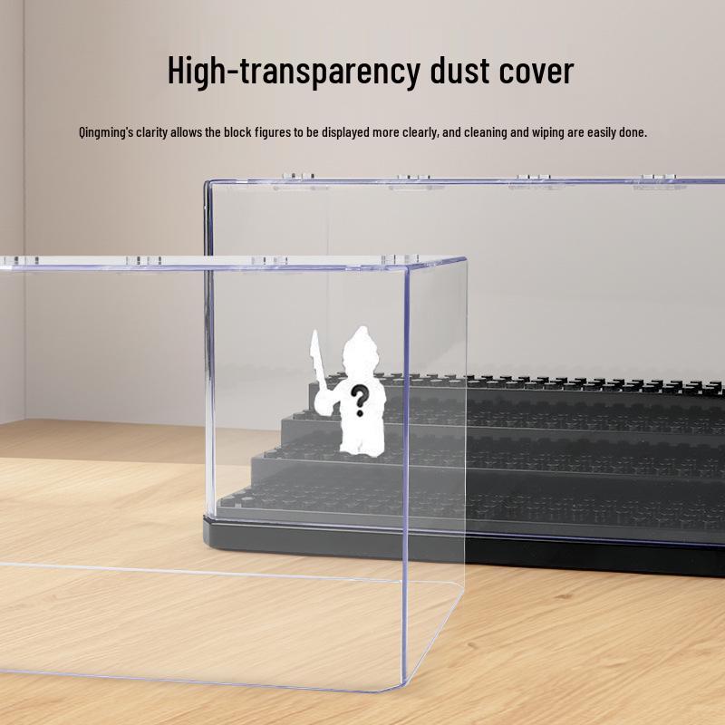 Lego-Compatible Stepped Acrylic Display Box – Dustproof, Detachable, Perfect for Figurines and Kids' Assembly Gift