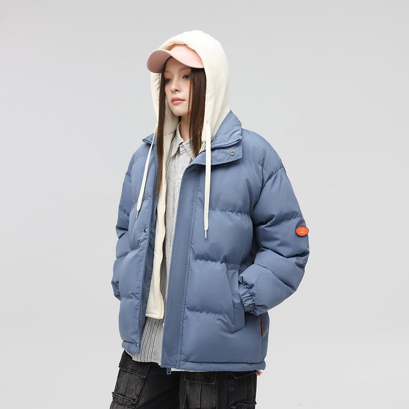 New Winter Cotton Coat for Men and Women, Thickened Couple's Fake Two-piece Cotton Coat, Hooded Warm Bread Coat, Men's Jacket