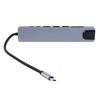 Type C Hub 8 Ports High Speed 4K UHD RJ45 Port Zinc Alloy Plug and Play Type C Docking Station for PC Laptop Phone
