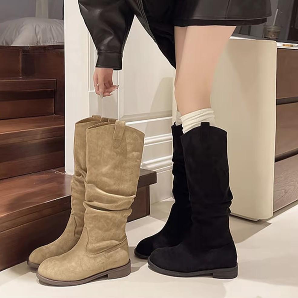 Brown boots children's new summer and autumn stacking boots western cowboy high boots but knee knight boots