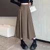 Summer 2025 Women's Black A-Line Pleated Umbrella Skirt - Flattering, Long, and Trendy