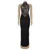 Women's Sexy Halter Lace Sleeveless Split Dress - European/American Fashion