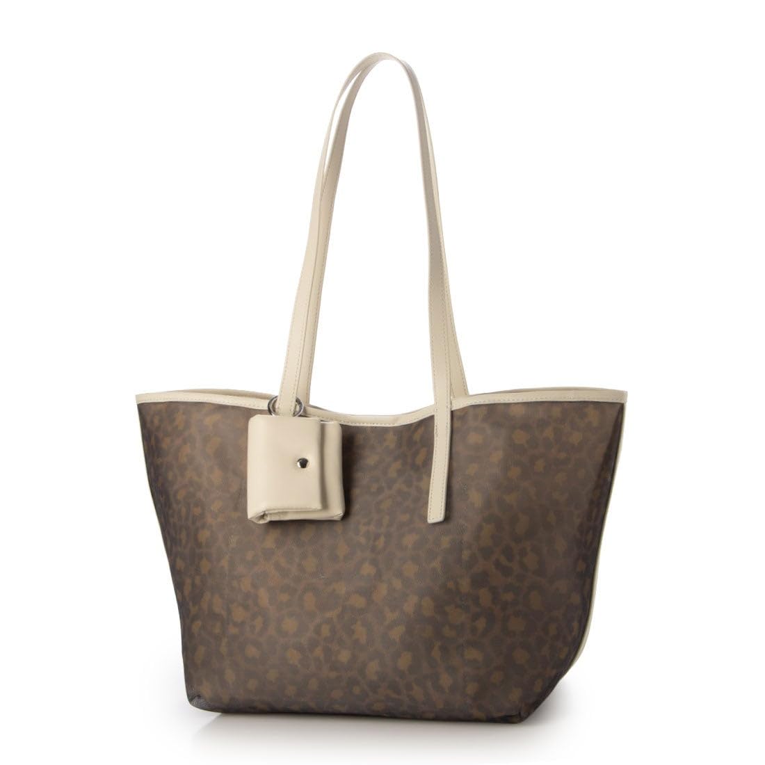 

Tulle mesh leopard print tote bag L