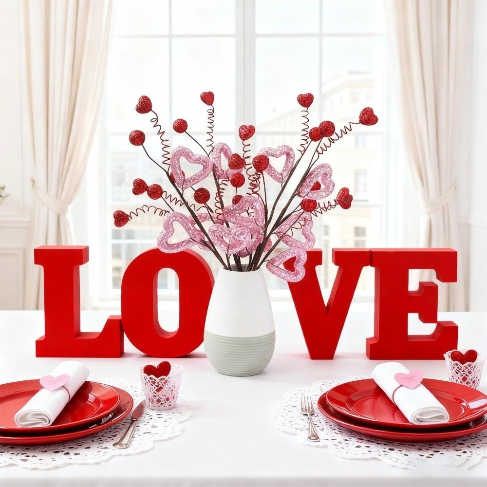 Romantic Heart Bouquet Branch Anti-splash Water Handicraft Artificial Twig Cutting Resin Creative