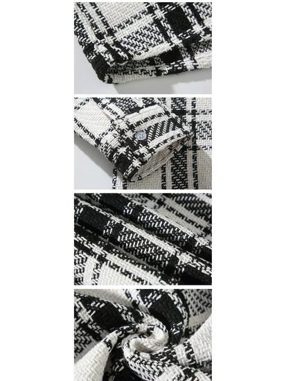 2025 Men's Plaid Woolen Shirt Jacket - Fashionable Loose-Fit Plus Size Autumn Casualwear