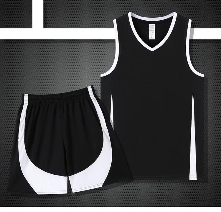 

Basketball Jersey Set Men S Summer College Game Sports Training Team Basketball Jersey Ball Jersey Adult Printing 6XL чорний