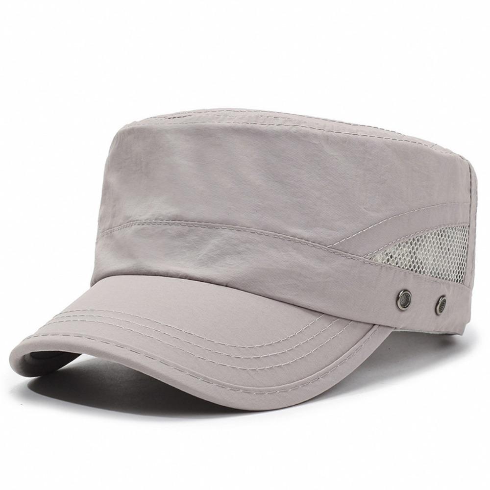 

Adjustable Flat Top Hat Quick Drying Men’s Sun Hat Casual Flat Peaked Cap Unisex серый