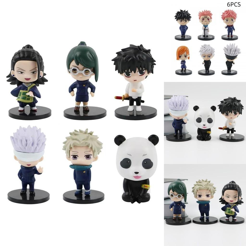 Authentic 6-piece Jujutsu Kaisen Pvc Figurine Set Toge Gojo Satoru Gojo Megumi Fushiguro Nobara Kugisaki Kechizu And Kokichi Muta 8cm Height