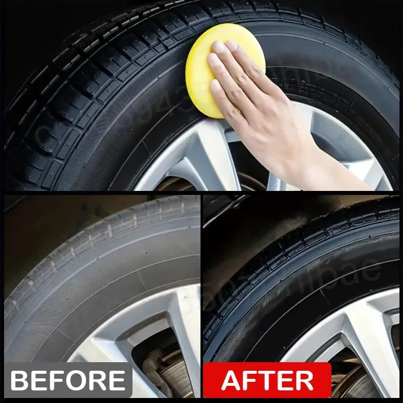 30-50g Tire Coating Wax Car Tire Retreading and Film Plating Cream Tire Shine Coating Wax Rubber Parts Shiny Paste Anti-Aging