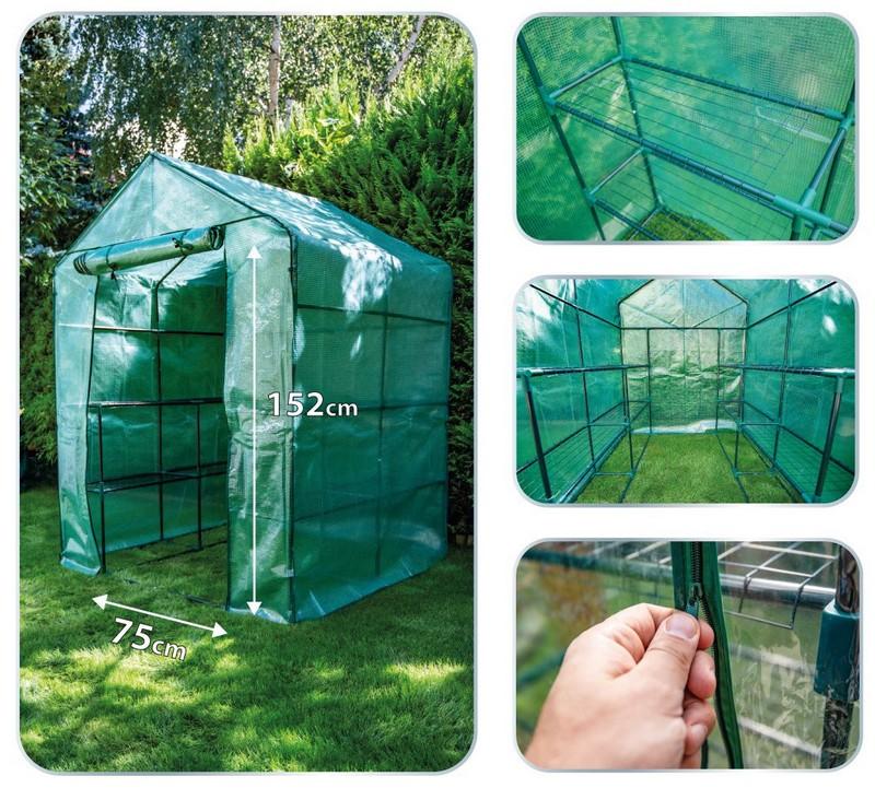 Greenhouse 143*143*195 Cm, Pe Foil 135G, Metal Construction - T N15-911