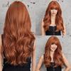 Pelucas sintéticas marrones, pelucas de pelo Natural largo ondulado con flequillo para mujeres, peluca de Cosplay Lolita, fibra resistente al calor