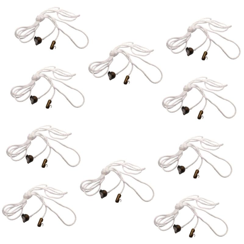 Comfortable Cotton Pull Rope 10Pcs Room Fan Light Change Cord With Metal Link Set