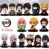 5-15pcs Q Version Demon Slayer Sitting Ghost Doll Tanjiro Nidouzi Inosuke Zenizu  Toy  Figural PVC Model Gift