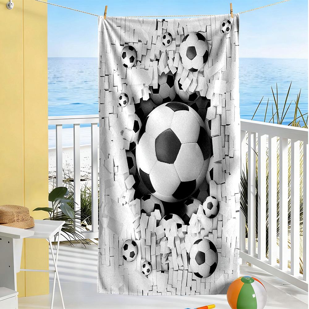 Soccer Beach Towel Super Soft Microfiber Quickdry Fabric Comfortable Lightweight