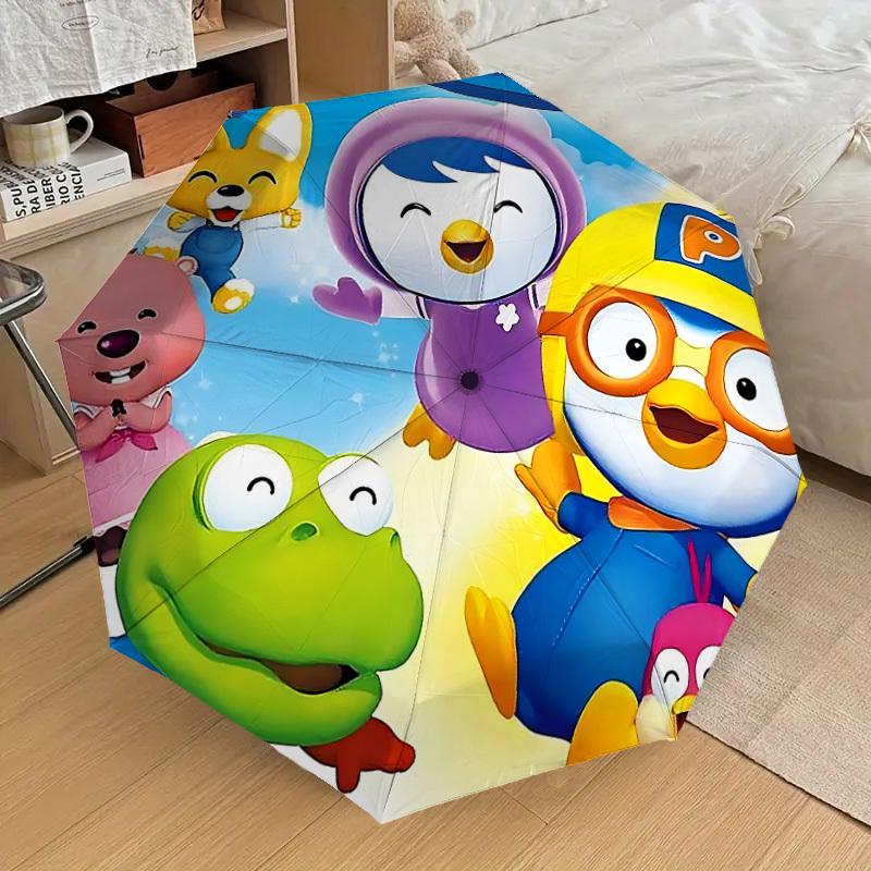 

1pc Pororo Friends Automatic Folding Umbrella, Portable Collapsible Design, Casual Outdoor Accessory, 083