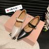 Grape Mother French Retro Pointed Head Light Mouth Thick Heel Single Shoes Mary Jane Shoes