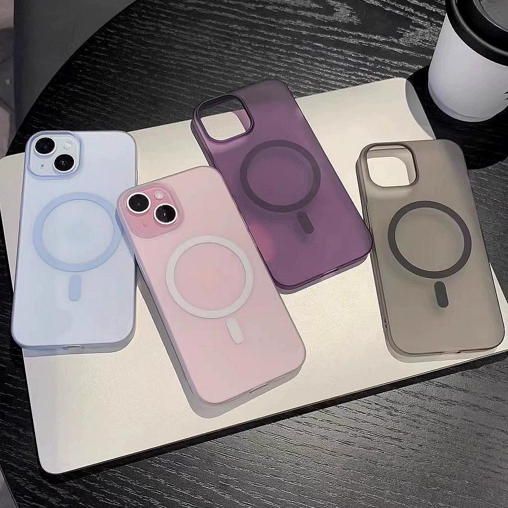 Luxury Matte Phone Case For iPhone 11 12 13 14 15 16 17 Pro Max Plus Air Magnetic Transparent Shockproof Bumper Cover