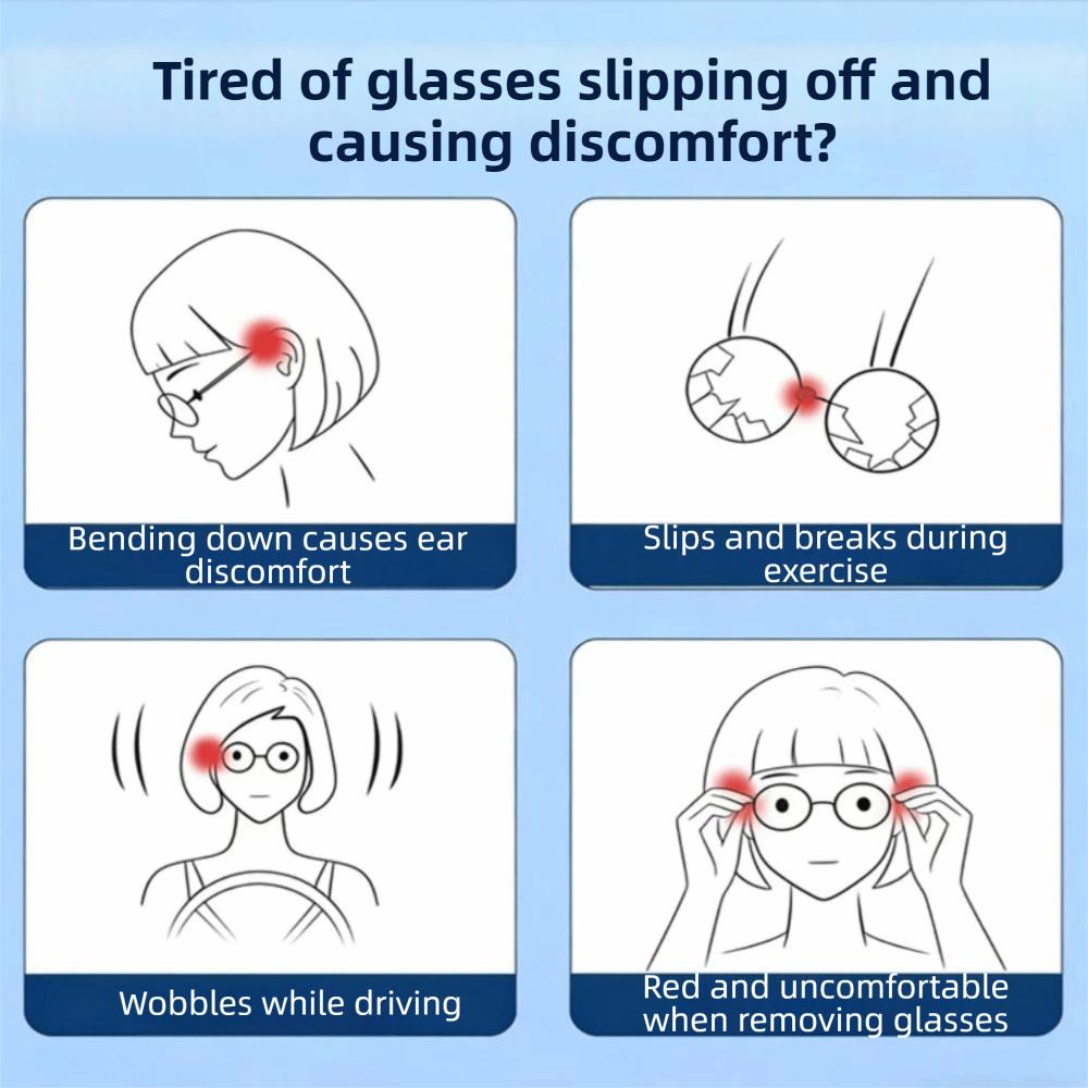 2Pcs Anti-slip Eyeglass Frame Decor Soft Silicone Eyeglass Ear Hooks Glasses Ear Grips  Daily Wear