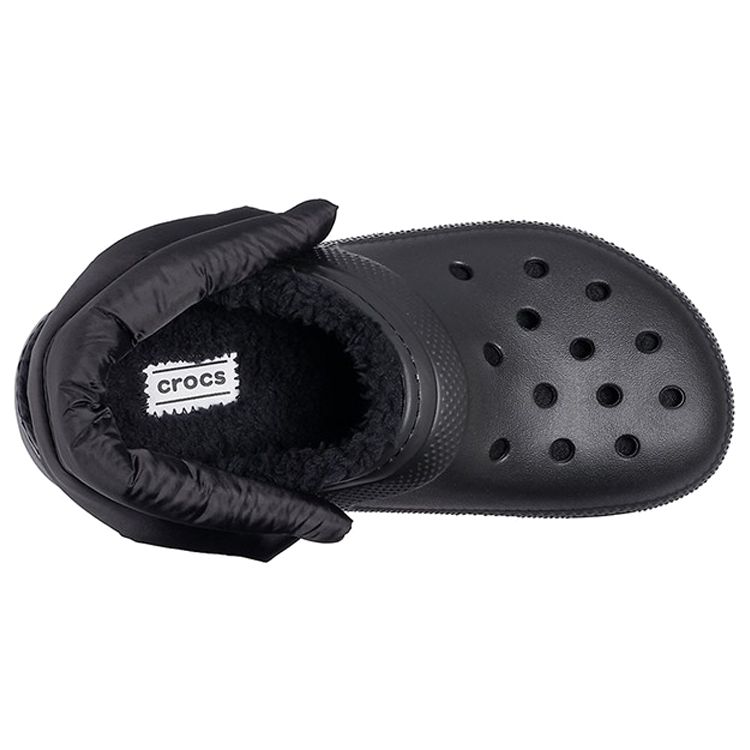 Crocs Crocband Classic Versatile Puff Warm Cotton Clogs Unisex Clogs Black 206589-060