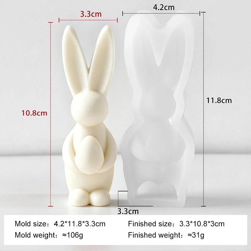 DIY Easter Bunny Egg Silicone Candle Mold Handmade Aroma Gypsum Epoxy Resin Form Mold Soap Candle Making Supplies