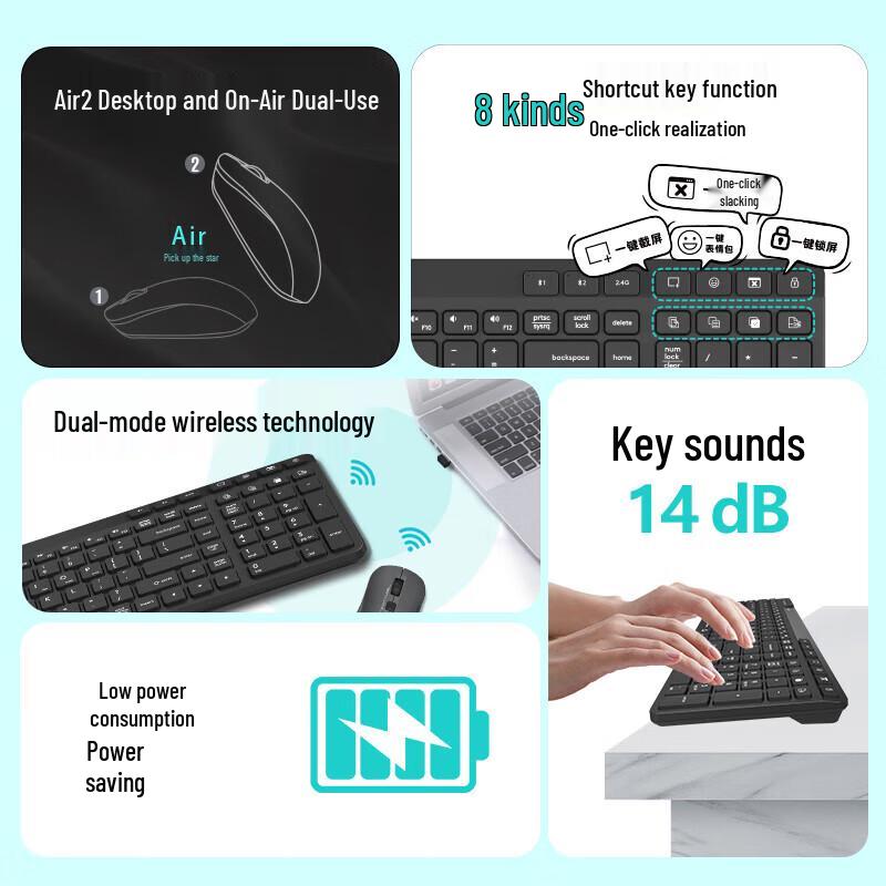 A4tech FB2700C Air2 Wireless Keyboard Mouse Combo